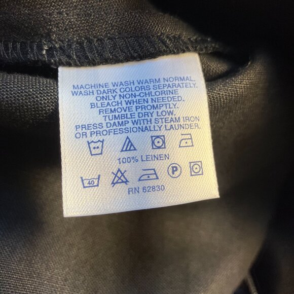 Lands End Black Linen Dress Size 10 - Picture 4 of 7